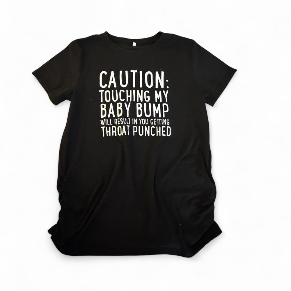black baby bump tee with funny text
